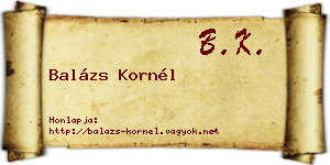 Balázs Kornél névjegykártya