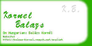 kornel balazs business card