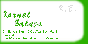 kornel balazs business card